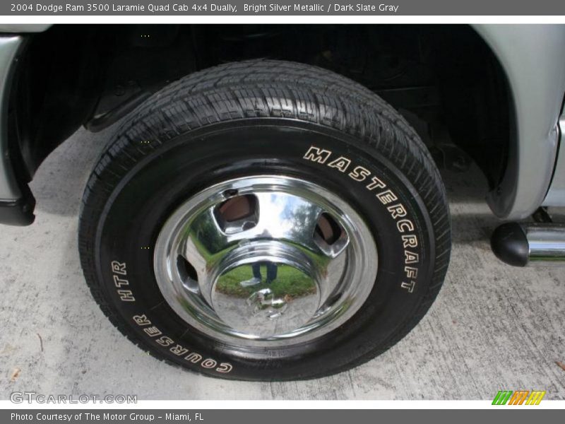 Bright Silver Metallic / Dark Slate Gray 2004 Dodge Ram 3500 Laramie Quad Cab 4x4 Dually