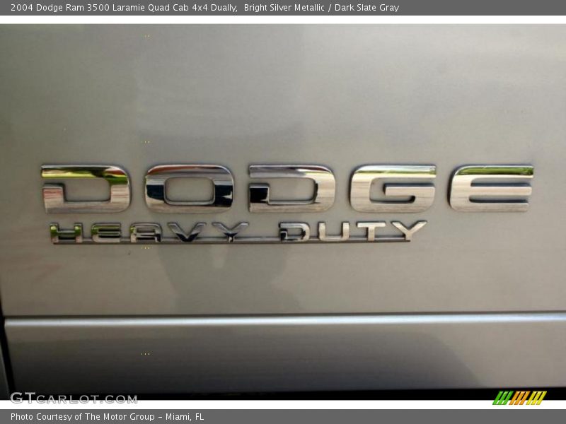 Bright Silver Metallic / Dark Slate Gray 2004 Dodge Ram 3500 Laramie Quad Cab 4x4 Dually
