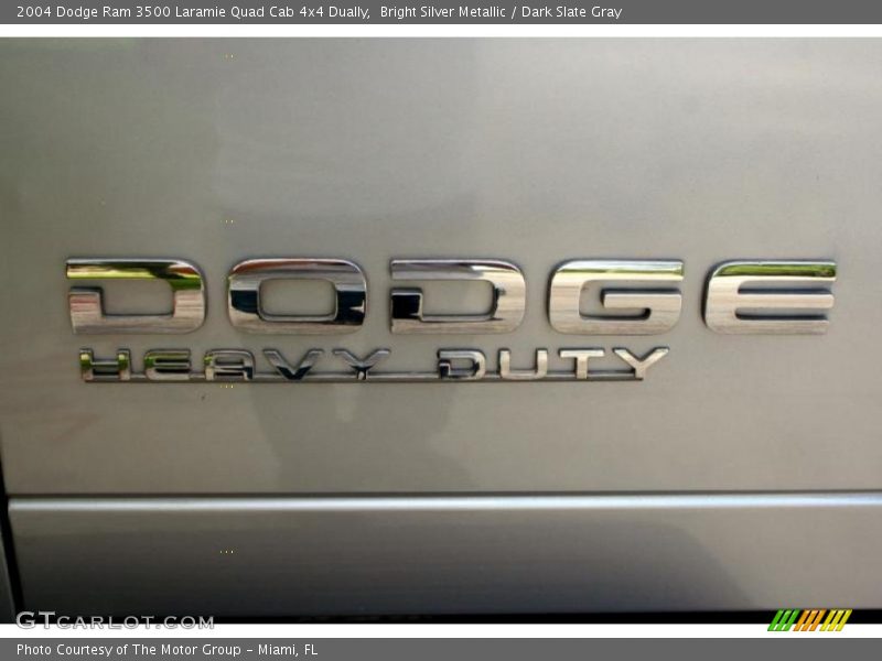 Bright Silver Metallic / Dark Slate Gray 2004 Dodge Ram 3500 Laramie Quad Cab 4x4 Dually
