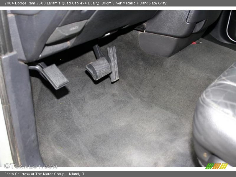 Bright Silver Metallic / Dark Slate Gray 2004 Dodge Ram 3500 Laramie Quad Cab 4x4 Dually