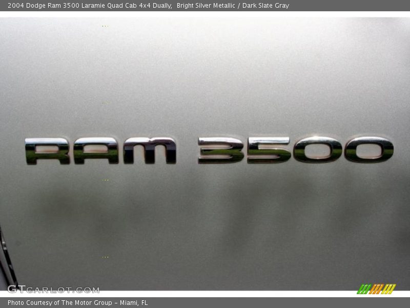 Bright Silver Metallic / Dark Slate Gray 2004 Dodge Ram 3500 Laramie Quad Cab 4x4 Dually