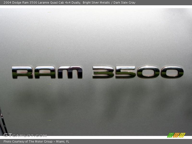 Bright Silver Metallic / Dark Slate Gray 2004 Dodge Ram 3500 Laramie Quad Cab 4x4 Dually