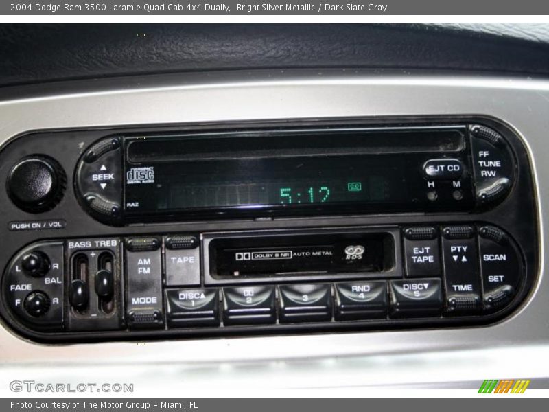 Bright Silver Metallic / Dark Slate Gray 2004 Dodge Ram 3500 Laramie Quad Cab 4x4 Dually