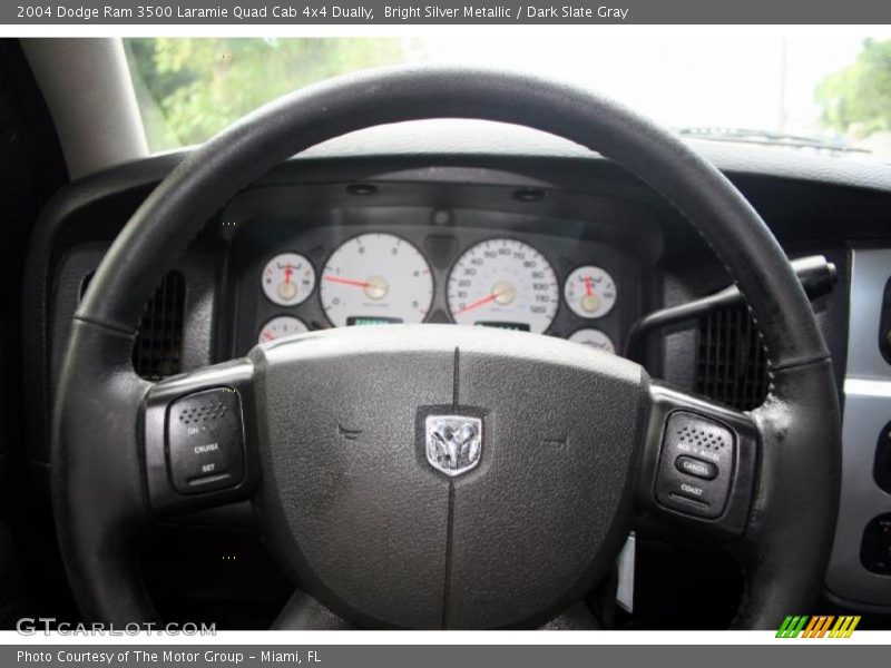 Bright Silver Metallic / Dark Slate Gray 2004 Dodge Ram 3500 Laramie Quad Cab 4x4 Dually