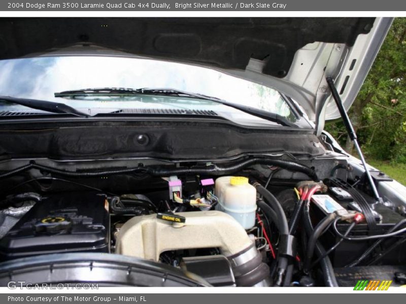 Bright Silver Metallic / Dark Slate Gray 2004 Dodge Ram 3500 Laramie Quad Cab 4x4 Dually