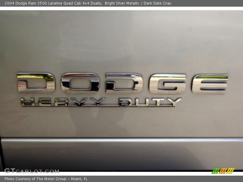 Bright Silver Metallic / Dark Slate Gray 2004 Dodge Ram 3500 Laramie Quad Cab 4x4 Dually