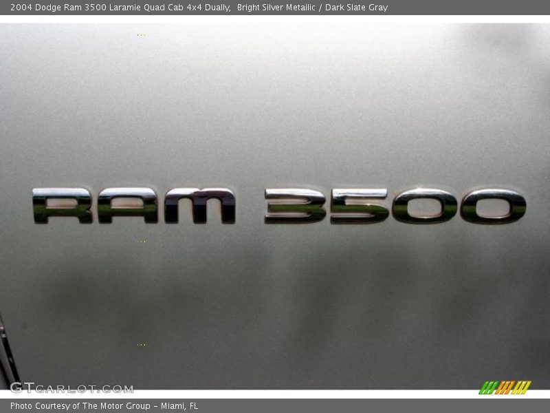 Bright Silver Metallic / Dark Slate Gray 2004 Dodge Ram 3500 Laramie Quad Cab 4x4 Dually