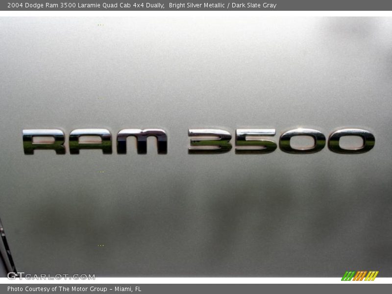 Bright Silver Metallic / Dark Slate Gray 2004 Dodge Ram 3500 Laramie Quad Cab 4x4 Dually