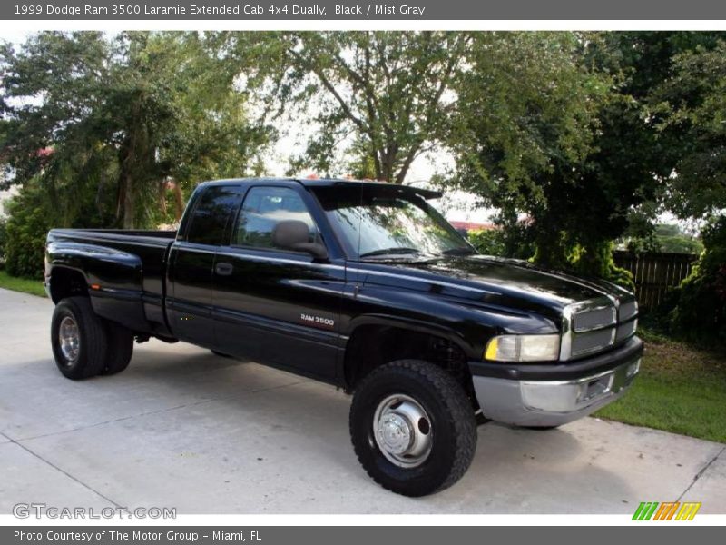 Black / Mist Gray 1999 Dodge Ram 3500 Laramie Extended Cab 4x4 Dually