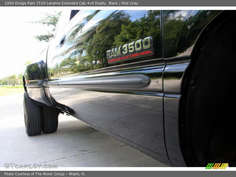 Black / Mist Gray 1999 Dodge Ram 3500 Laramie Extended Cab 4x4 Dually