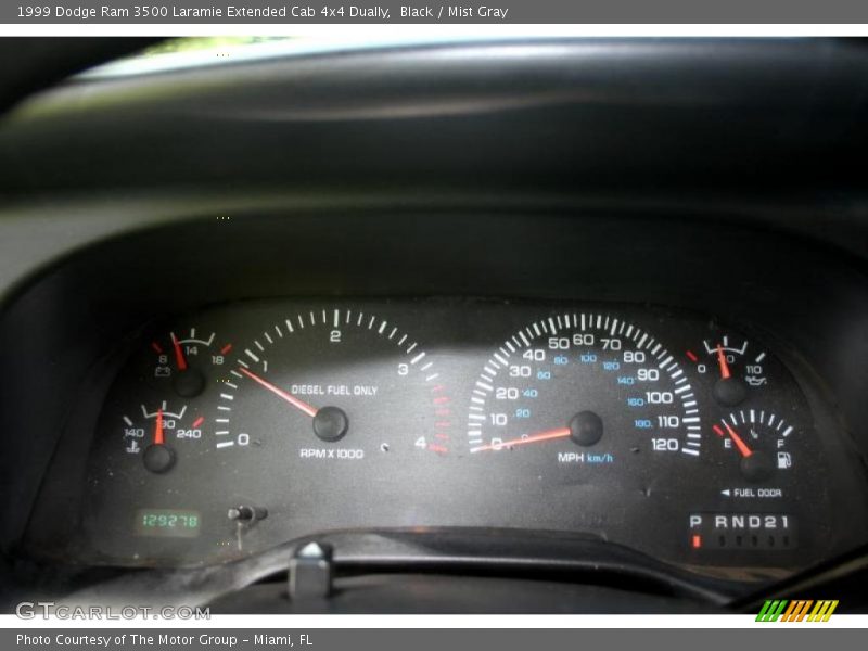 Black / Mist Gray 1999 Dodge Ram 3500 Laramie Extended Cab 4x4 Dually