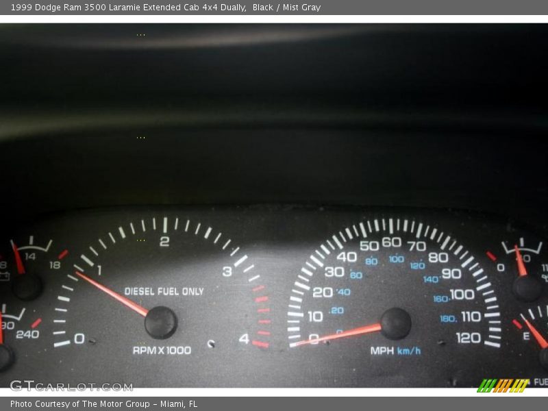Black / Mist Gray 1999 Dodge Ram 3500 Laramie Extended Cab 4x4 Dually