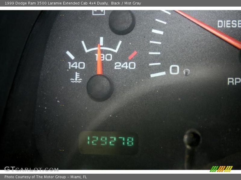 Black / Mist Gray 1999 Dodge Ram 3500 Laramie Extended Cab 4x4 Dually