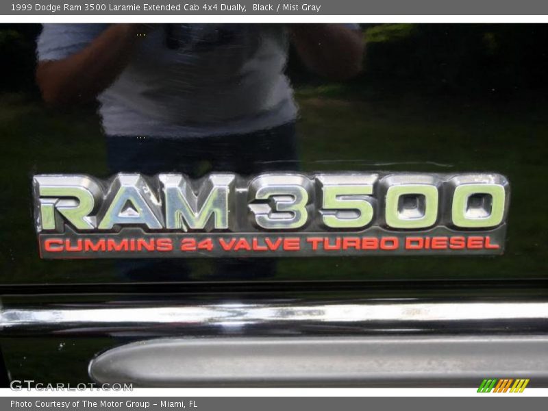 Black / Mist Gray 1999 Dodge Ram 3500 Laramie Extended Cab 4x4 Dually