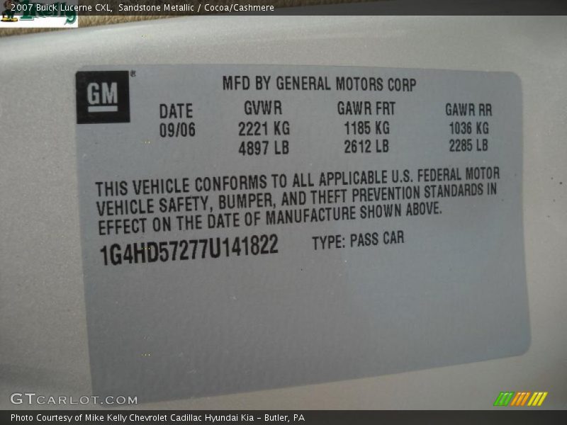 Sandstone Metallic / Cocoa/Cashmere 2007 Buick Lucerne CXL