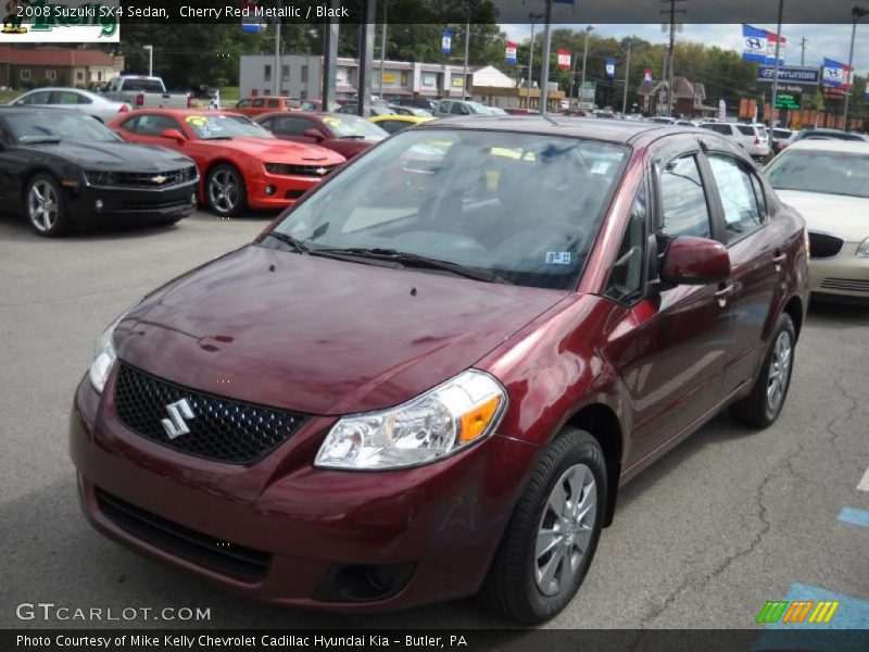 Cherry Red Metallic / Black 2008 Suzuki SX4 Sedan