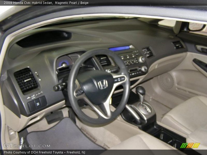 Magnetic Pearl / Beige 2009 Honda Civic Hybrid Sedan