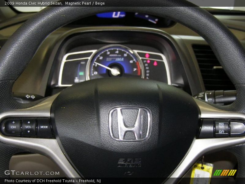 Magnetic Pearl / Beige 2009 Honda Civic Hybrid Sedan