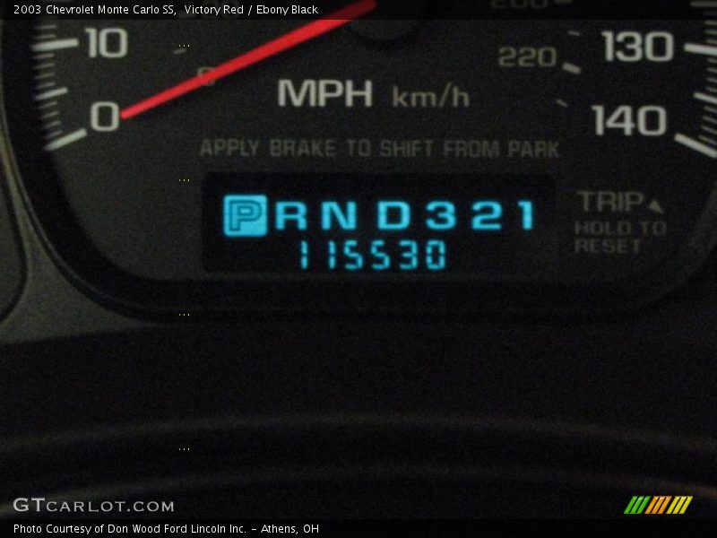 Victory Red / Ebony Black 2003 Chevrolet Monte Carlo SS