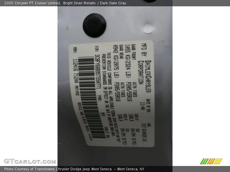 Bright Silver Metallic / Dark Slate Gray 2005 Chrysler PT Cruiser Limited