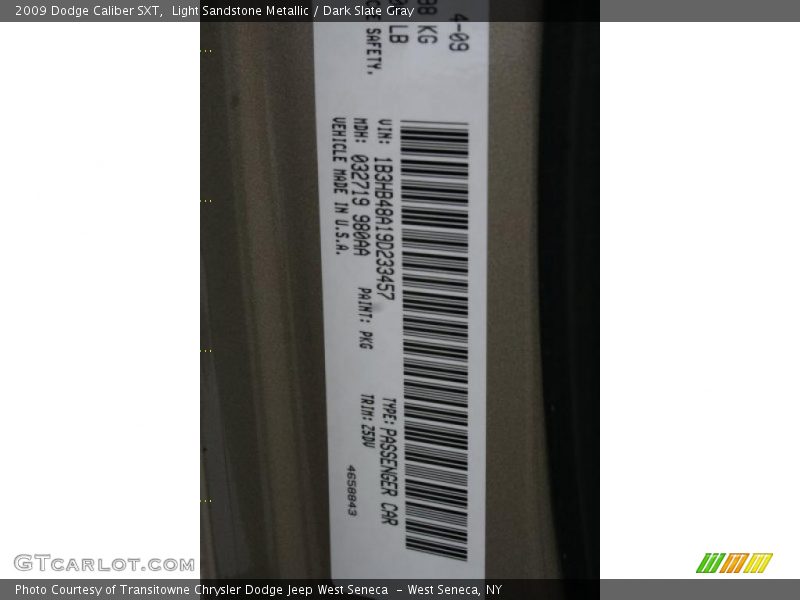 Light Sandstone Metallic / Dark Slate Gray 2009 Dodge Caliber SXT