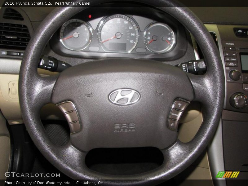 Pearl White / Camel 2010 Hyundai Sonata GLS