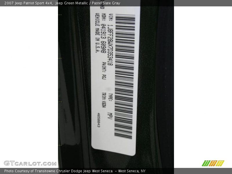 Jeep Green Metallic / Pastel Slate Gray 2007 Jeep Patriot Sport 4x4