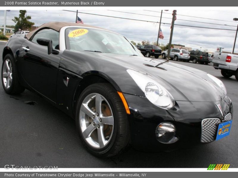Mysterious Black / Ebony 2008 Pontiac Solstice Roadster