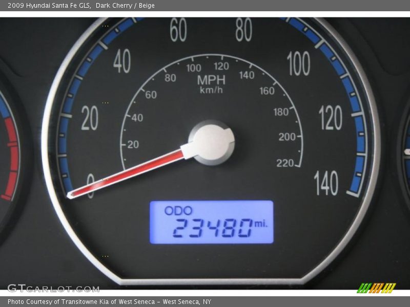 Dark Cherry / Beige 2009 Hyundai Santa Fe GLS