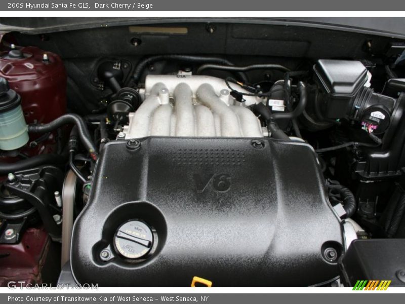 Dark Cherry / Beige 2009 Hyundai Santa Fe GLS