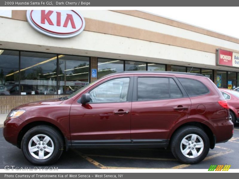 Dark Cherry / Beige 2009 Hyundai Santa Fe GLS