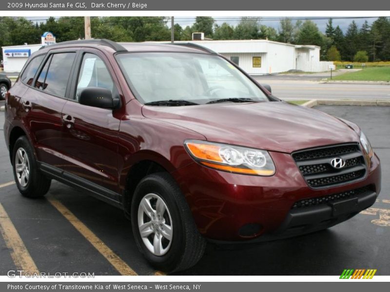 Dark Cherry / Beige 2009 Hyundai Santa Fe GLS