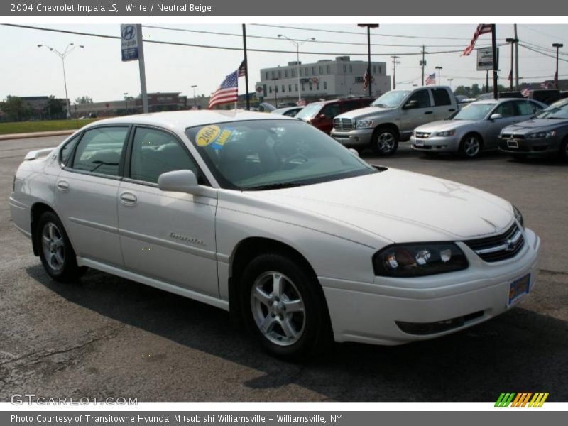 White / Neutral Beige 2004 Chevrolet Impala LS