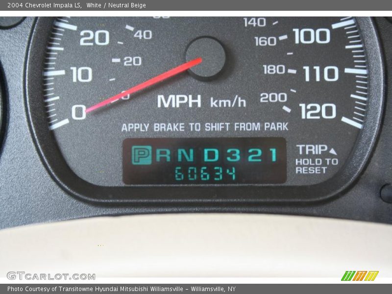White / Neutral Beige 2004 Chevrolet Impala LS