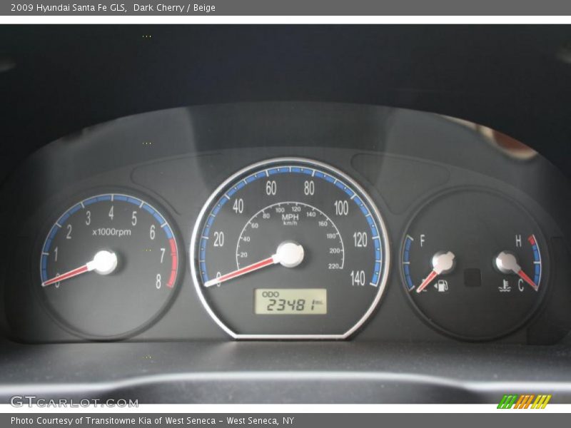 Dark Cherry / Beige 2009 Hyundai Santa Fe GLS