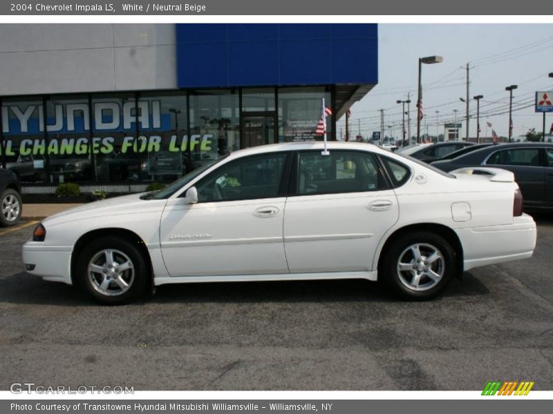 White / Neutral Beige 2004 Chevrolet Impala LS