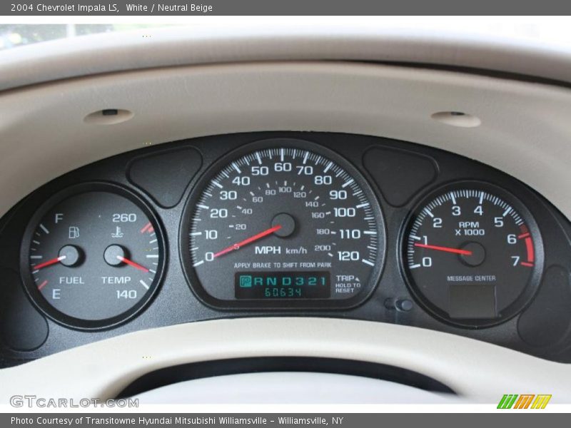 White / Neutral Beige 2004 Chevrolet Impala LS