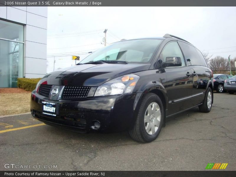Galaxy Black Metallic / Beige 2006 Nissan Quest 3.5 SE