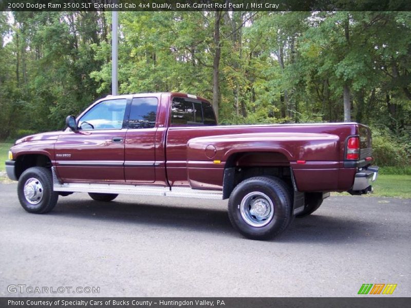 Dark Garnet Red Pearl / Mist Gray 2000 Dodge Ram 3500 SLT Extended Cab 4x4 Dually