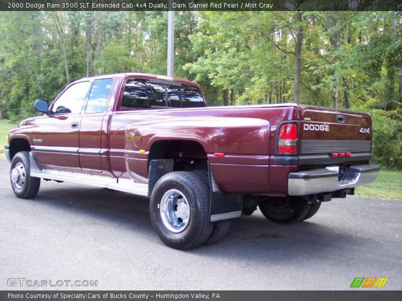 Dark Garnet Red Pearl / Mist Gray 2000 Dodge Ram 3500 SLT Extended Cab 4x4 Dually