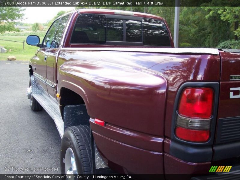 Dark Garnet Red Pearl / Mist Gray 2000 Dodge Ram 3500 SLT Extended Cab 4x4 Dually