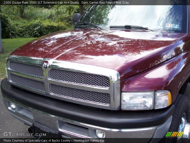 Dark Garnet Red Pearl / Mist Gray 2000 Dodge Ram 3500 SLT Extended Cab 4x4 Dually
