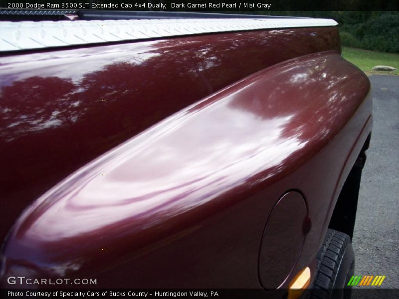 Dark Garnet Red Pearl / Mist Gray 2000 Dodge Ram 3500 SLT Extended Cab 4x4 Dually
