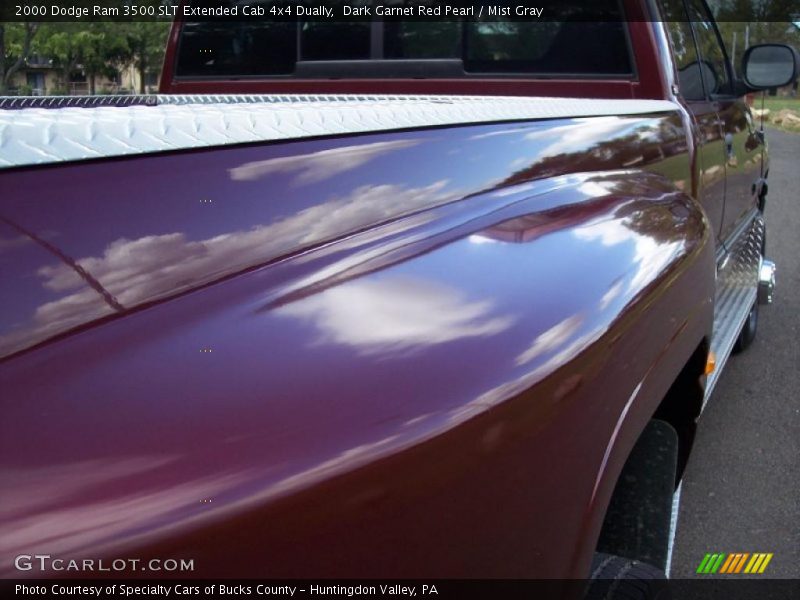 Dark Garnet Red Pearl / Mist Gray 2000 Dodge Ram 3500 SLT Extended Cab 4x4 Dually