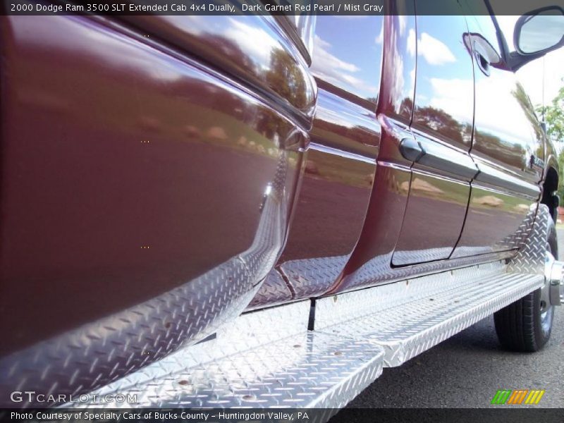 Dark Garnet Red Pearl / Mist Gray 2000 Dodge Ram 3500 SLT Extended Cab 4x4 Dually