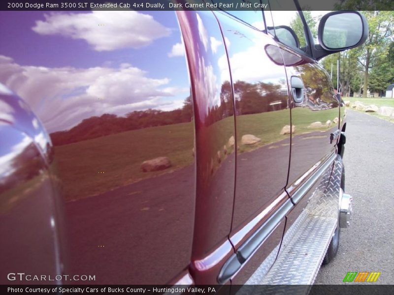 Dark Garnet Red Pearl / Mist Gray 2000 Dodge Ram 3500 SLT Extended Cab 4x4 Dually