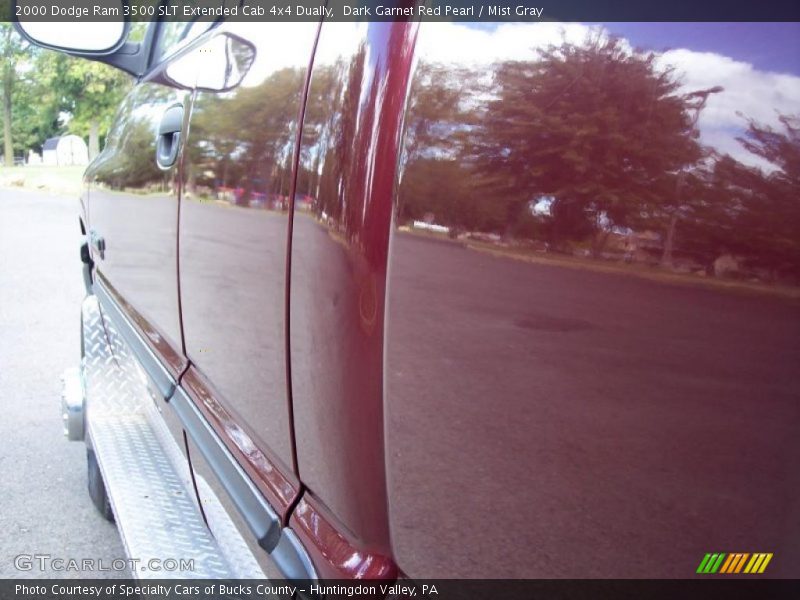 Dark Garnet Red Pearl / Mist Gray 2000 Dodge Ram 3500 SLT Extended Cab 4x4 Dually