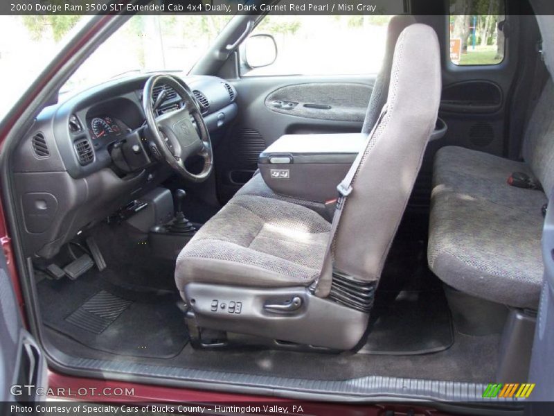 Dark Garnet Red Pearl / Mist Gray 2000 Dodge Ram 3500 SLT Extended Cab 4x4 Dually