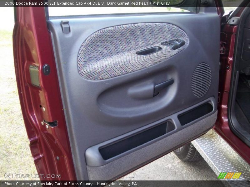 Dark Garnet Red Pearl / Mist Gray 2000 Dodge Ram 3500 SLT Extended Cab 4x4 Dually