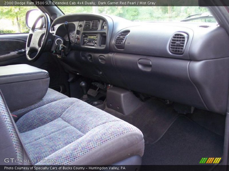 Dark Garnet Red Pearl / Mist Gray 2000 Dodge Ram 3500 SLT Extended Cab 4x4 Dually